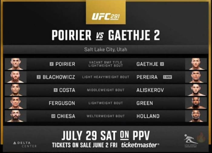 UFC 291's full main card